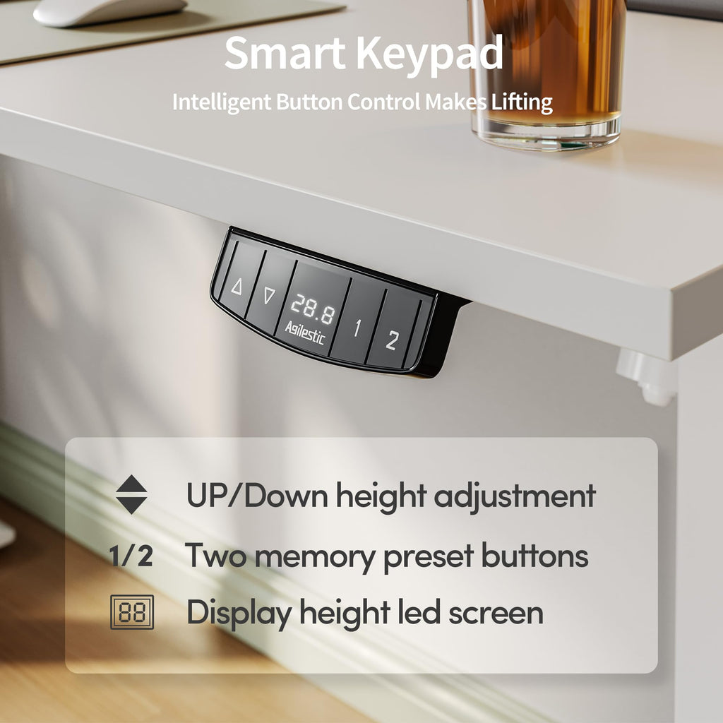 40 * 24 Inch Height Adjustable Electric Standing Desk, White