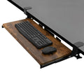 Large Clamp-on Computer Keyboard and Mouse Under Desk Slider Tray, 27 x 11 inch Pull Out Platform Drawer, Rustic Vintage Brown