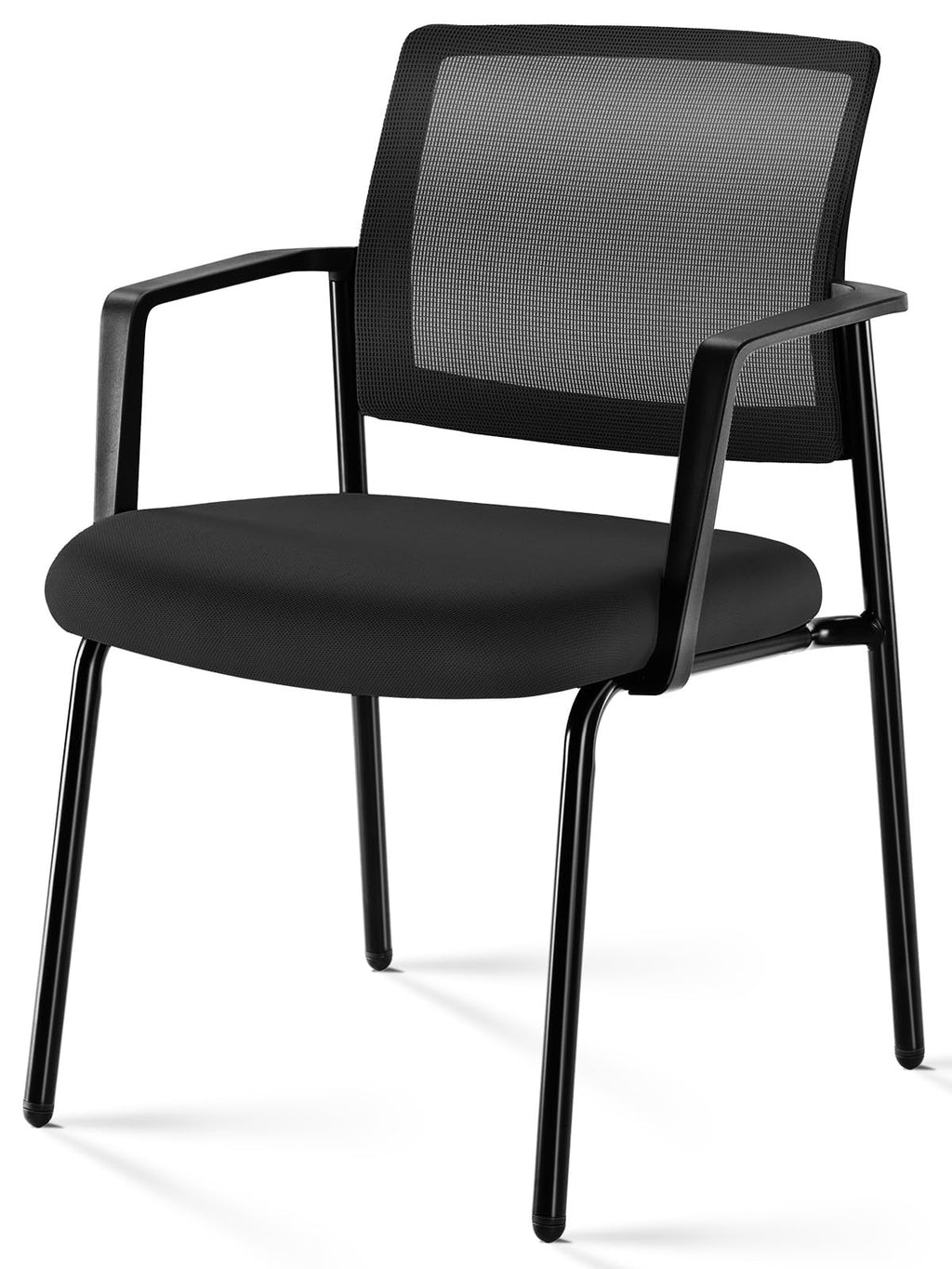 Stackable Mesh Guest Visitor Reception Chairs - Ergonomic Lumbar Support for Waiting Conference Meeting Room, Office School Lobby and Church, Space Saving, Black