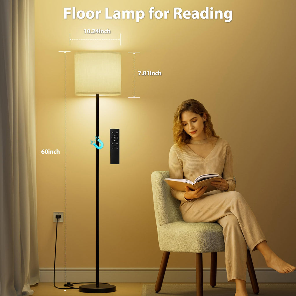 Dimmable Floor Lamps for LivingRoom with 12W LED Bulb,Foot Switch