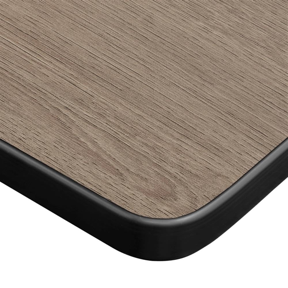 48 x 30 Flip-Top Table with 2 Mesh Nesting Chairs, Noble Oak Laminate, 1-Inch Thick Thermal Fused Melamine Top, Black T Edge Banding, Scratch and Stain Resistant, Meeting or Training
