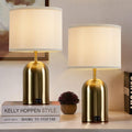 Touch Control Table Lamps Set of 2, Gold Bedside Lamps for Bedroom