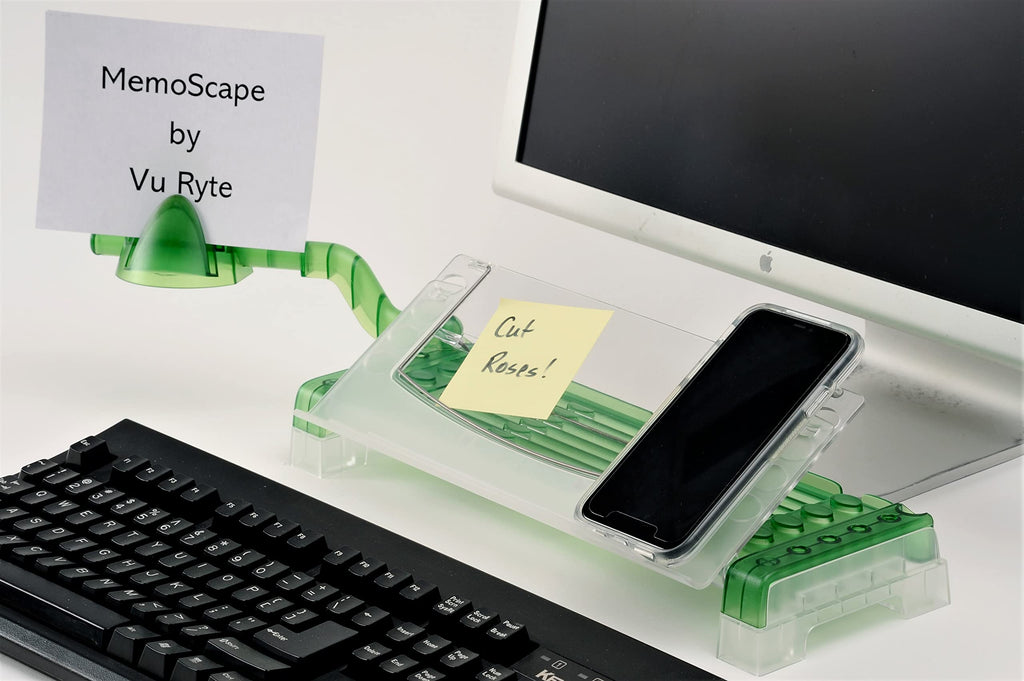 Adjustable in-Line Document Holder for Typing | Reduces Neck Strain, Improves Focus, Boosts Desk Organization, and Workflow | Paper Holder Stand for Desk and Home Office - Green