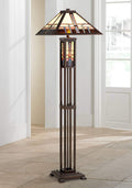 Geometric 60 1/2" Glass Night Light Floor Lamp Living Room