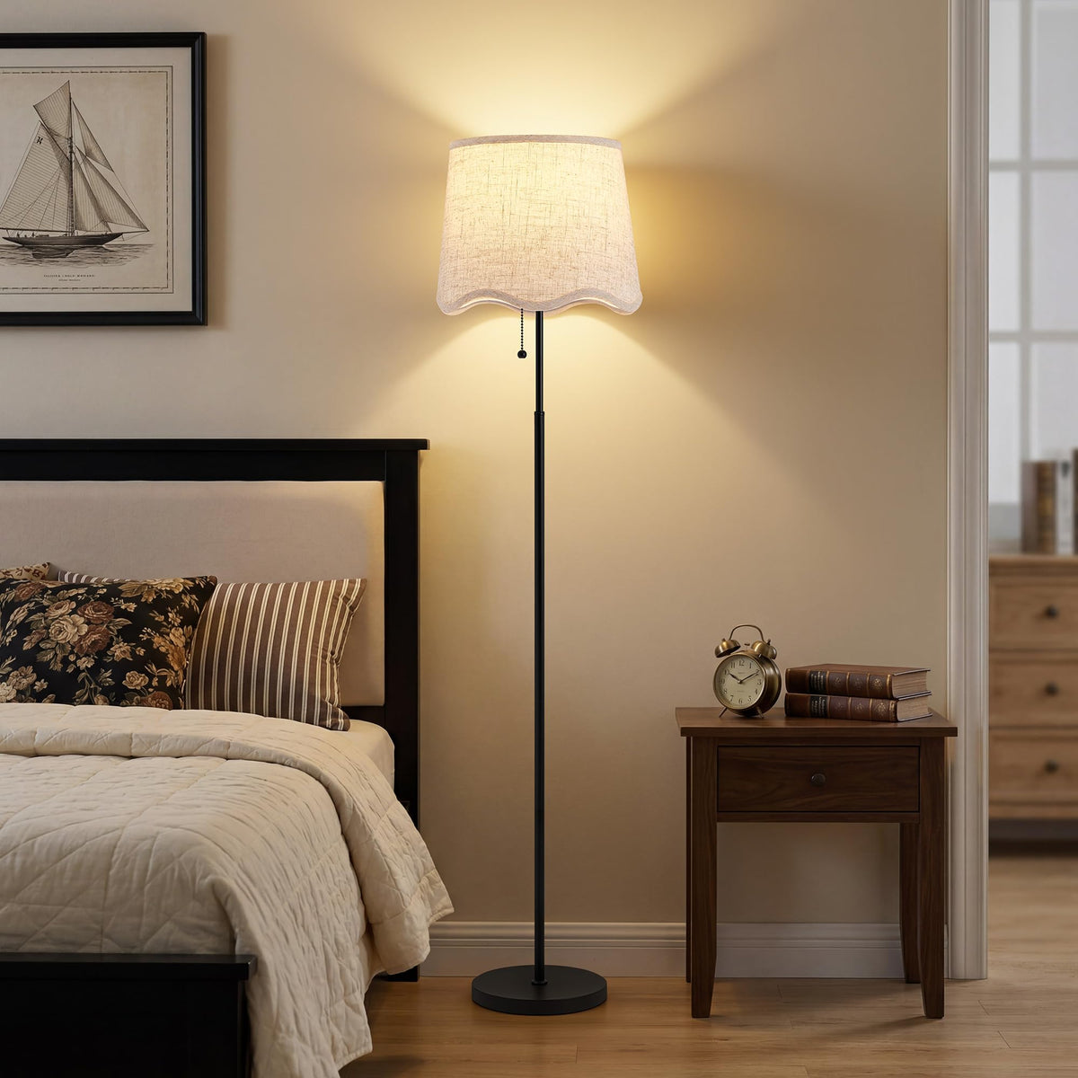 Floor Lamps for Living Room & Bedroom, 60" Modern Tall Standing Lamp, 3CCT
