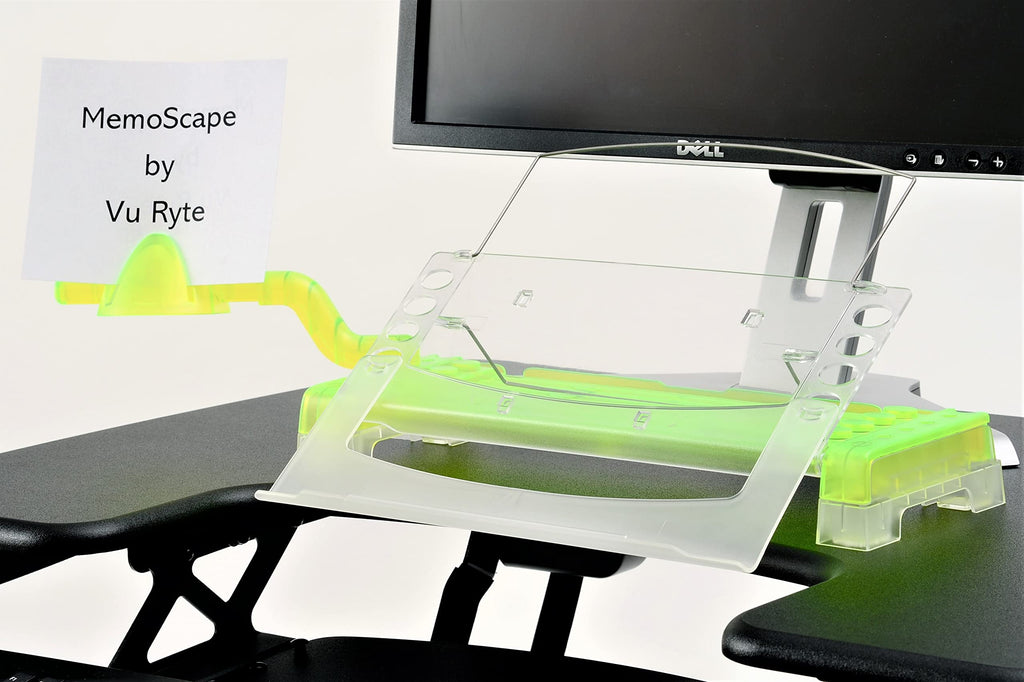 Adjustable in-Line Document Holder for Typing | Reduce Neck Strain, Improve Focus, Boost Desk Organization/Workflow | Paper Holder Stand for Desk and Home Office - Chartreuse