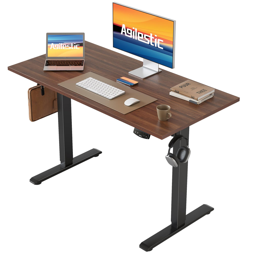 40*24 Inch Height Adjustable Electric Standing Desk, Dark Walnut