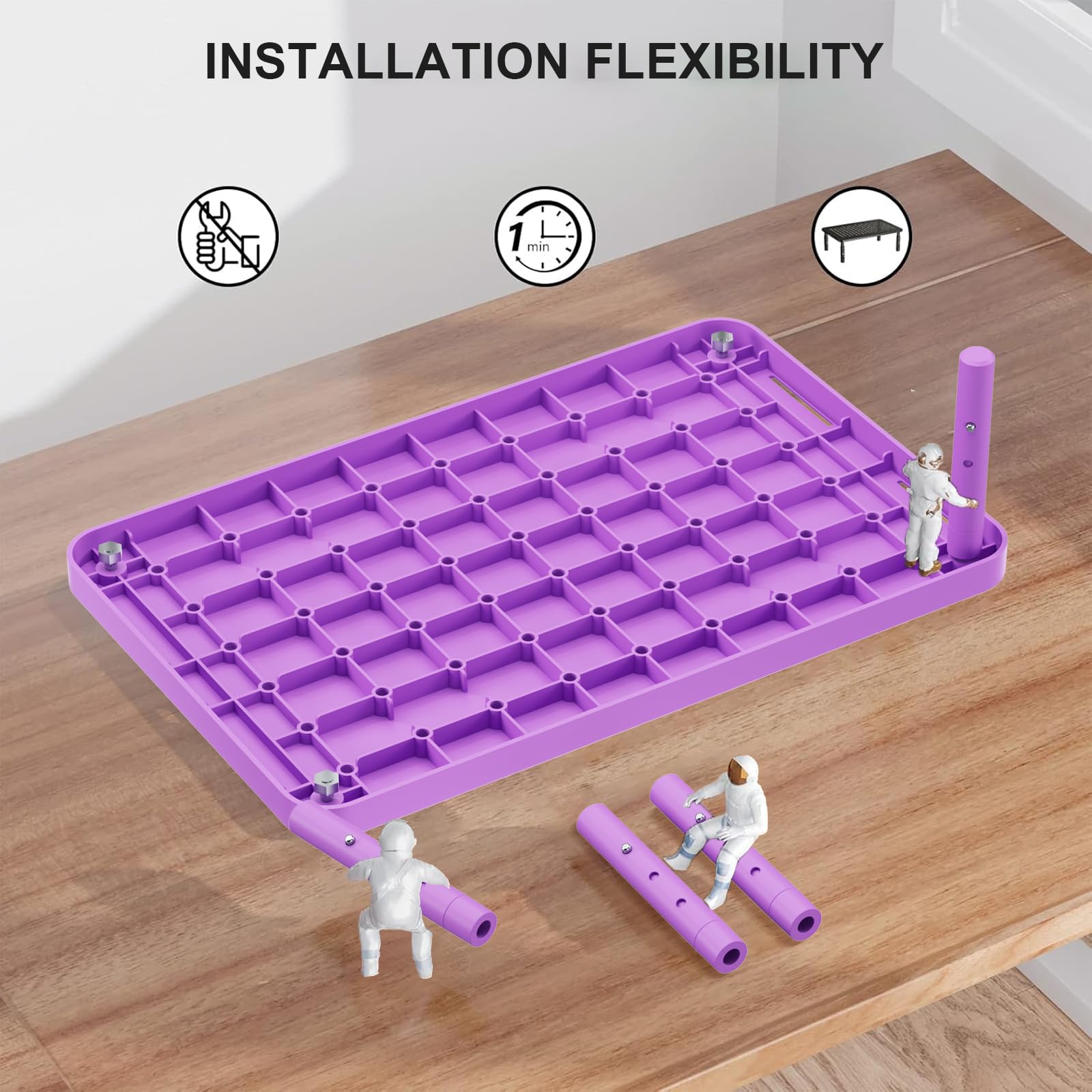 Computer Monitor Stand for Desk, Adjustable Laptop Riser, Desk Monitor Stand Underneath Storage for Office, Home, School Supplies (PTT001-V), 1 Pack, Violet