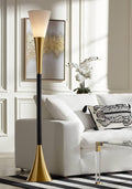 Piazza 72 1/2" Tall Brass and Black Torchiere Floor Lamp