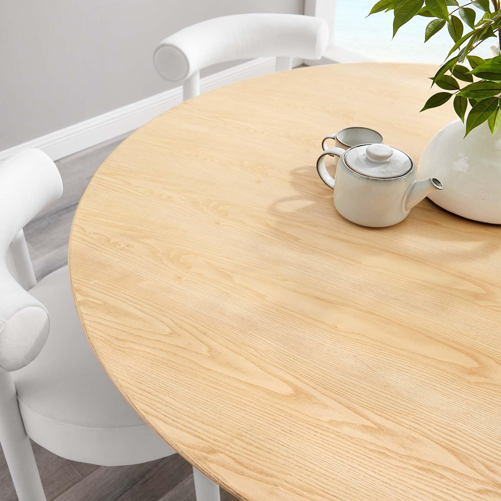 Modway Lippa Dining Table, 60", Gold Natural