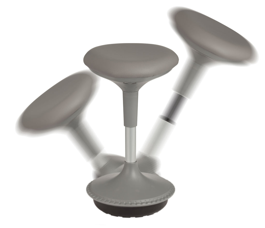 Adjustable Height Active Learning Stool for Office Desks and Classrooms, Foam-Padded Backless Wobble Stool with Rocking Motion, Gray