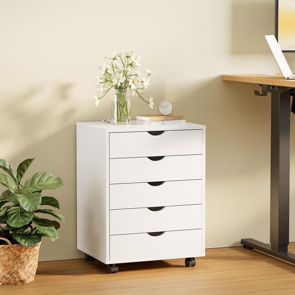 5 Drawer Wooden Dresser, Storage Cabinets, Room Organization