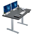 Electric 48 x 30 in Standing Desk, Memory Height Adjustment, 1B Series, Holds 220 lbs, One-Piece Black Top, Gray Frame