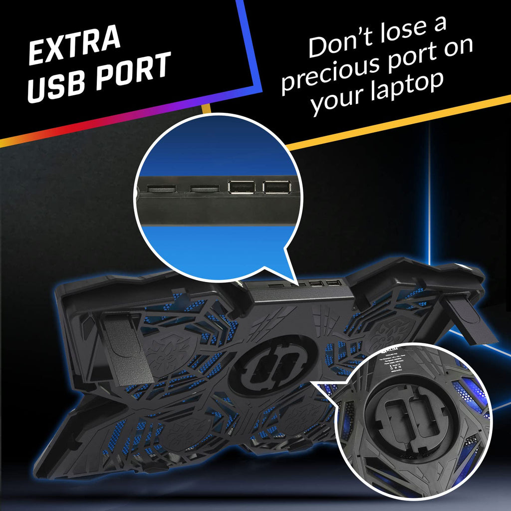 Laptop Cooling Pad - More Than 500,000 Units Sold - New Version - Powerful Rapid Action Laptop Cooler - Laptop Stand with 4 Cooling Fans - 2 USB Ports - PC Mac PS5 PS4 Xbox One - Diamond