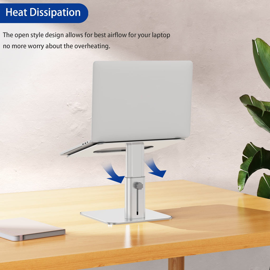 Laptop Stand, Ergonomic Adjustable Notebook Riser, Computer Holder, Laptop Mount Compatible with 10-15.6" Laptops, Silver