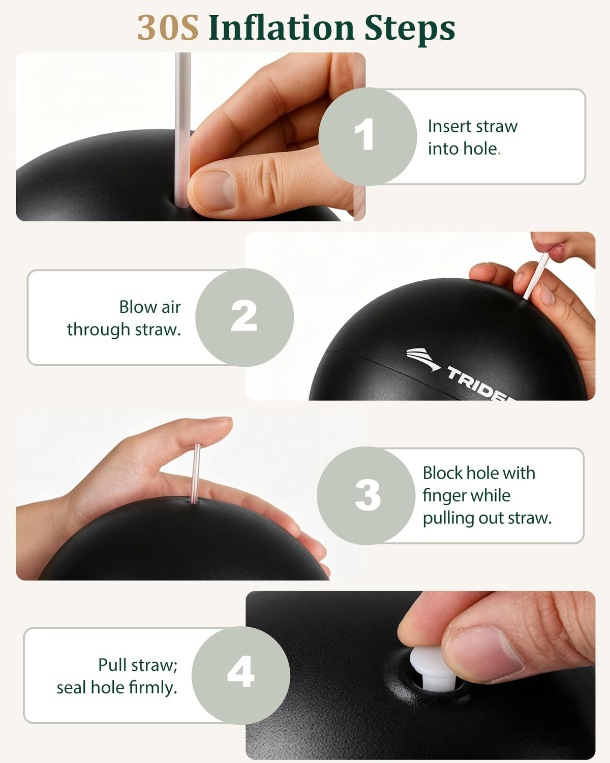 9-Inch Pilates Ball, Small Exercise Ball Pilates Equipments for Yoga, Physical Therapy, Pregnancy, Postpartum, Core Training, Balance, Stability and Stretching, Black
