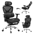Ergonomic Mesh Office Chair, Home Desk Chair with Adjustable Lumbar Support, 3D Headrest and Armrests, Reclining Big and Tall High Back Computer Gaming Chair for Man Women, 350lbs, Black