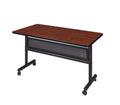 Kobe 48 x 24 in. Flip-Top Training Nesting Table with Modesty Panel- Cherry