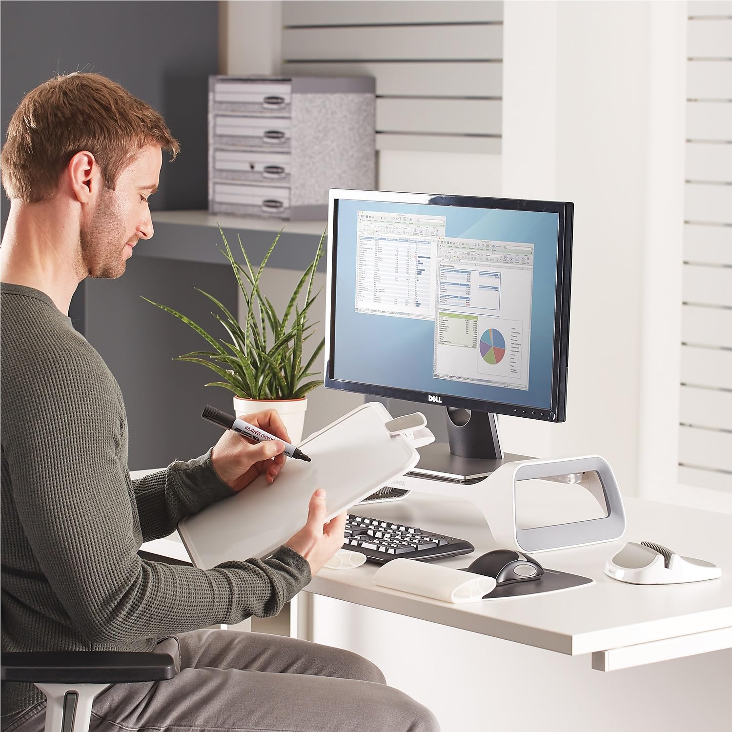Series Document Lift/Holder, White/Gray