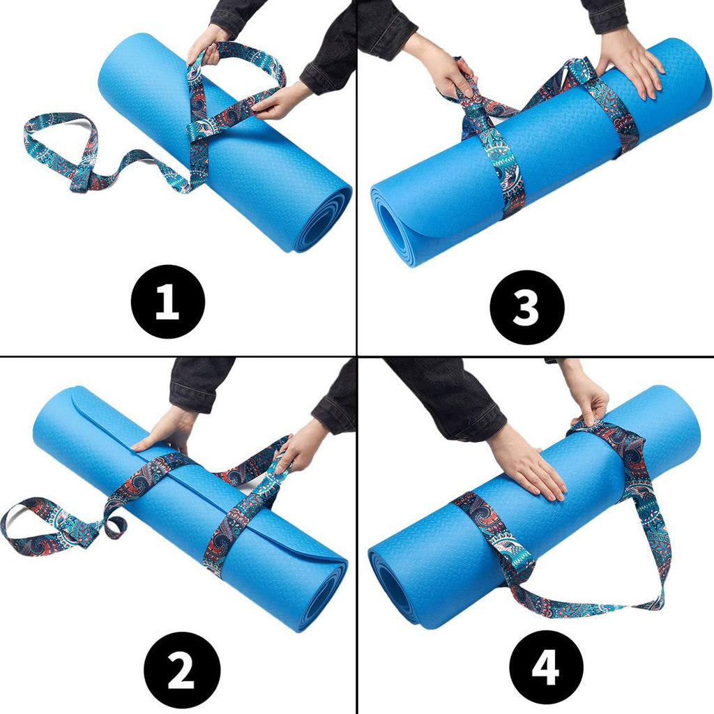 Yoga Mat Strap, Adjustable Durable Yoga Mat Carrier & Stretching Strap, 5.9feet, Multiple Color Choices (Black(Style B),5.9feet)