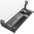 Large Height and Width Adjustable Under Desk Keyboard Tray, C-clamp Mount System, 22.5” to 30” (28.5” to 36” Including Clamps) x 11 inch Slide-Out Platform for Typing, Black