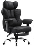 COMHOMA Big and Tall Office Chair Heavy Duty Wide Ergonomic Fabric Deluxe Embossing Designed Gaming Chair with Foot Rest,150°Reclining Adjustable Armrests Pocket Spring Back Support and Pillow