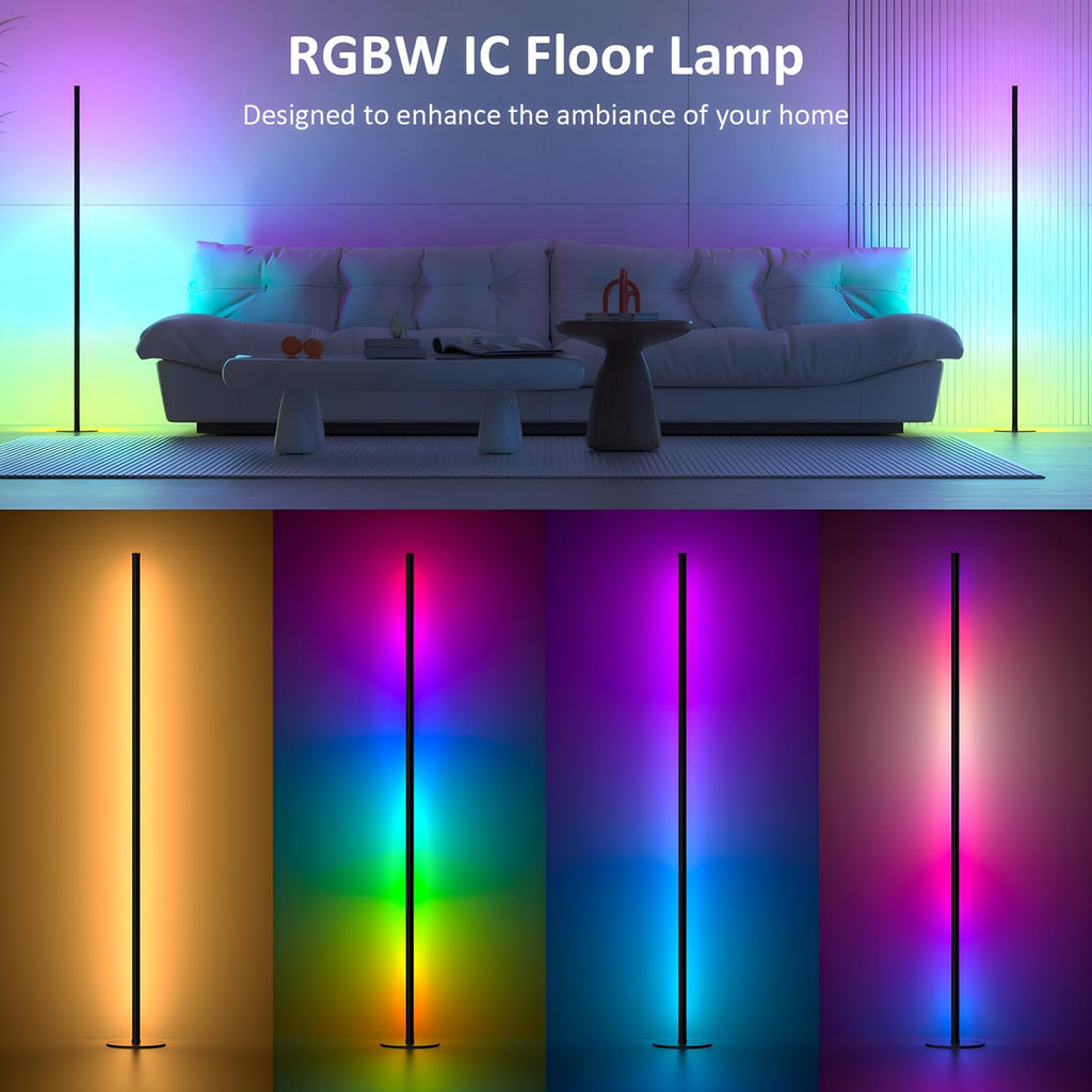 LED Corner Floor Lamp, Ambient Lighting One Connected Pair