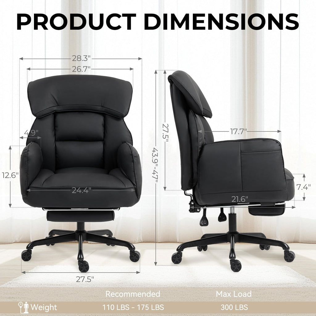 Cross Legged Office Chair with Pivoting Armrests,Criss Cross Chair with Pocket Spring Seat & Back,Reclining Computer Gaming Chair with Footrest and Metal Base (Black)