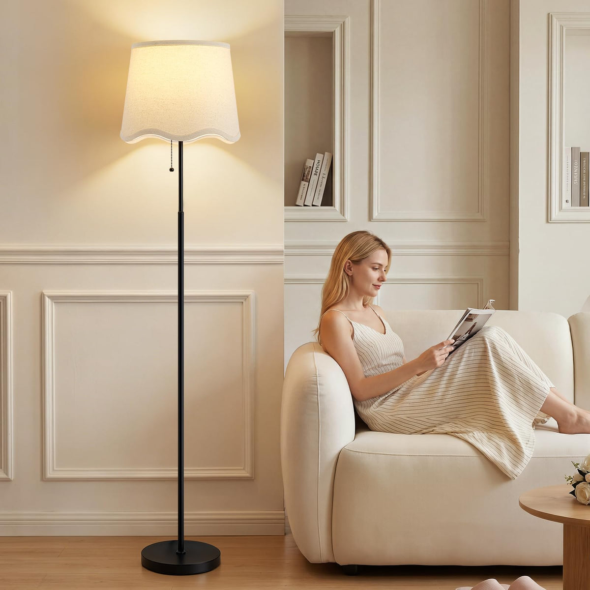 Floor Lamps for Living Room & Bedroom, 60" Modern Tall Standing Lamp, 3CCT