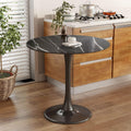 23.6" Round Tulip Dining Table, Mid-Century Tulip Table Kitchen Tulip Dining Table 2 People with MDF Table Top & Pedestal Base for Office Living Room