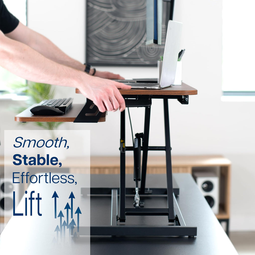 Dark Walnut 32 inch Stand Up Desk Riser