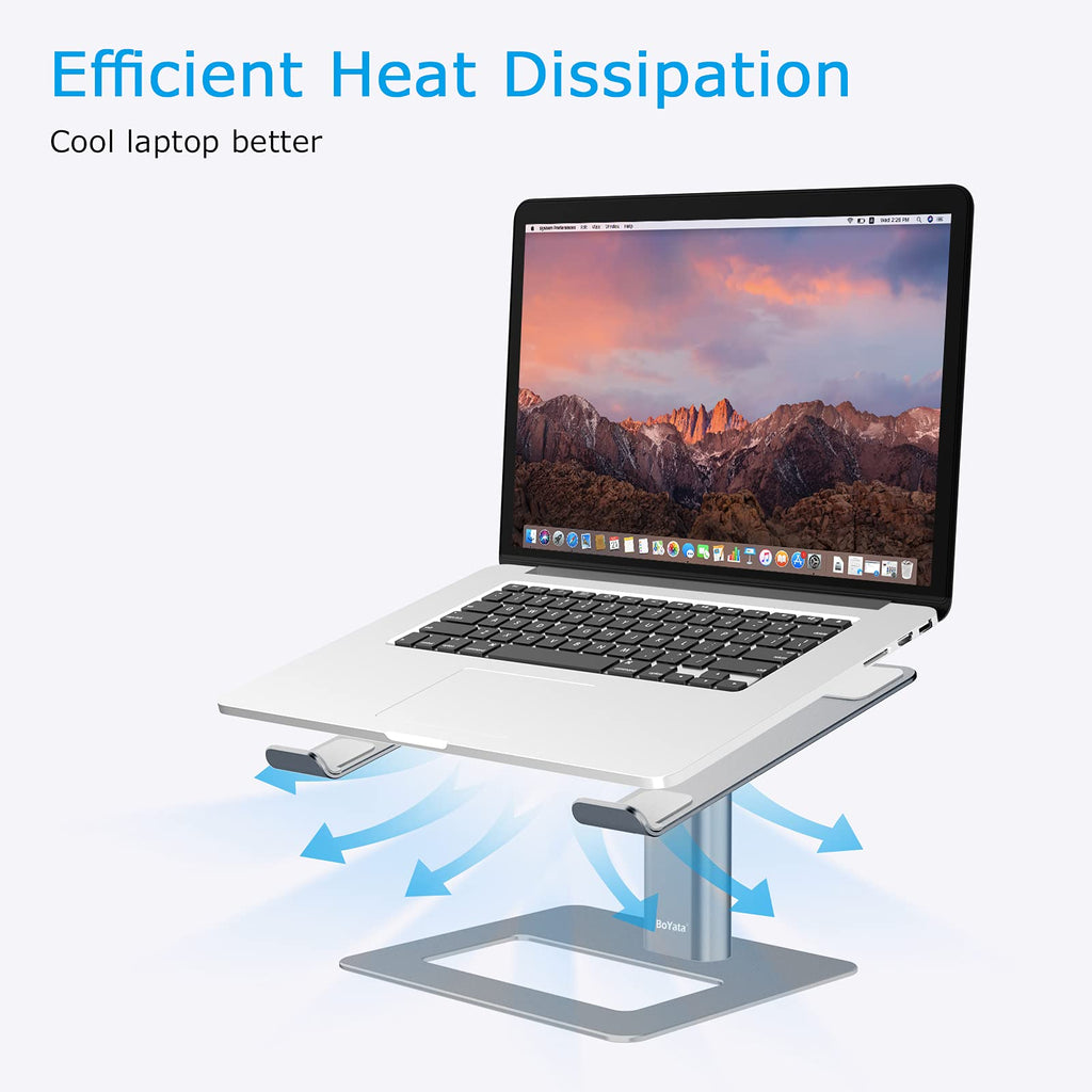 Laptop Stand, Ergonomic Aluminum Height Adjustable Computer Stand Laptop Holder for Desk, Compatible with MacBook Pro/Air, Dell, Lenovo, HP, Samsung, More Laptops 11-17"