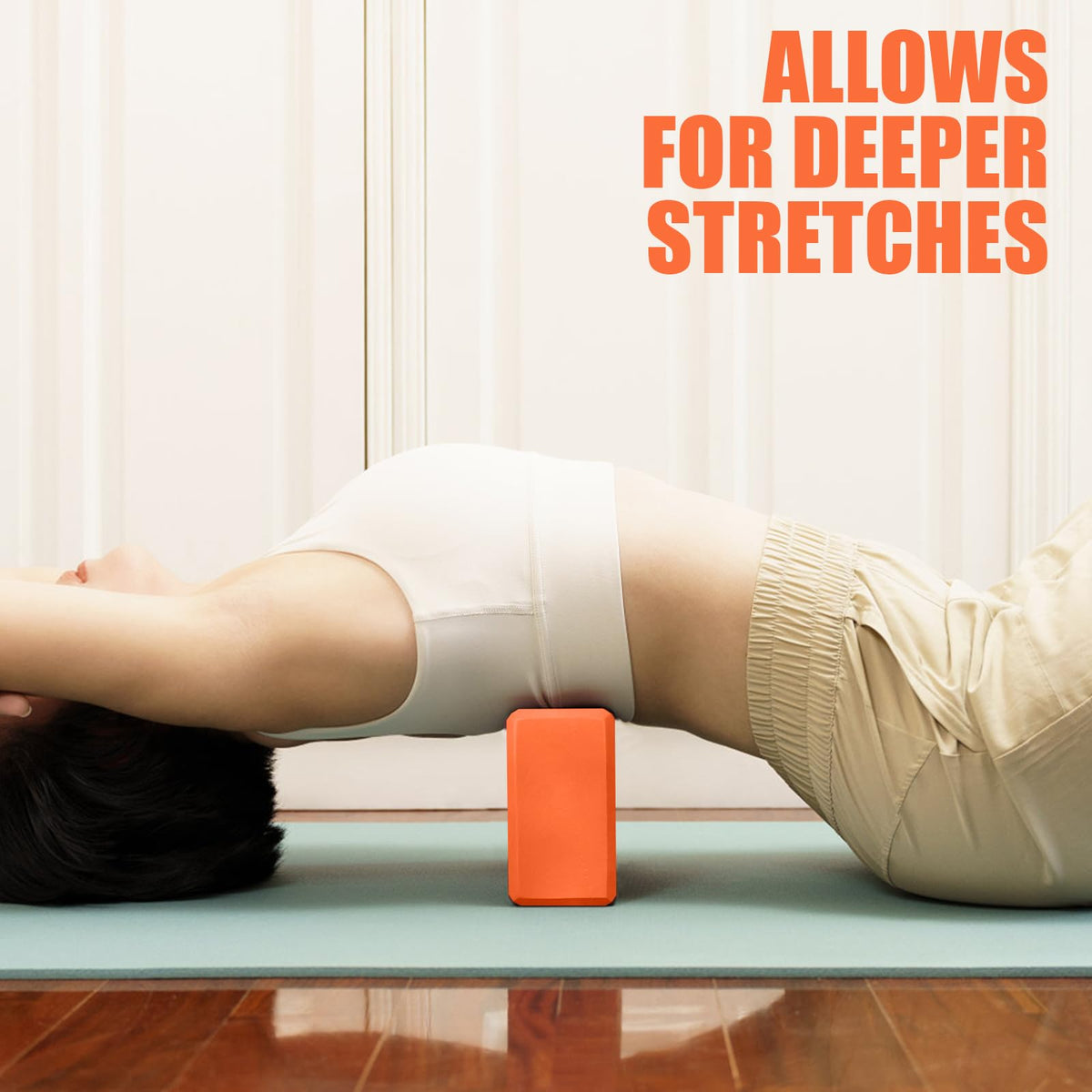 2 Pcs Yoga Blocks, 9x6x3 Inch Orange Foam Blocks for Pilates