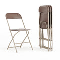 4 Pack, Hercules Series Plastic Folding Chair - Brown - 650LB Weight Capacity Comfortable Event Chair-Lightweight Folding Chair