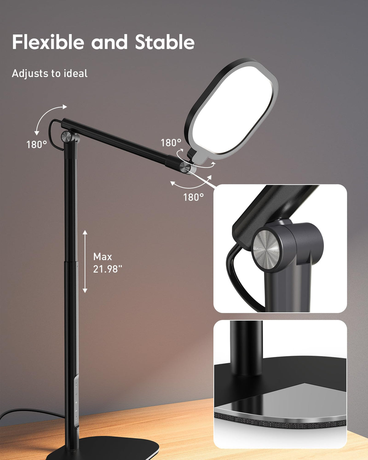 Video Conference Lighting, Edge-Lit Eye-Care Desk Lamps, 50 Modes