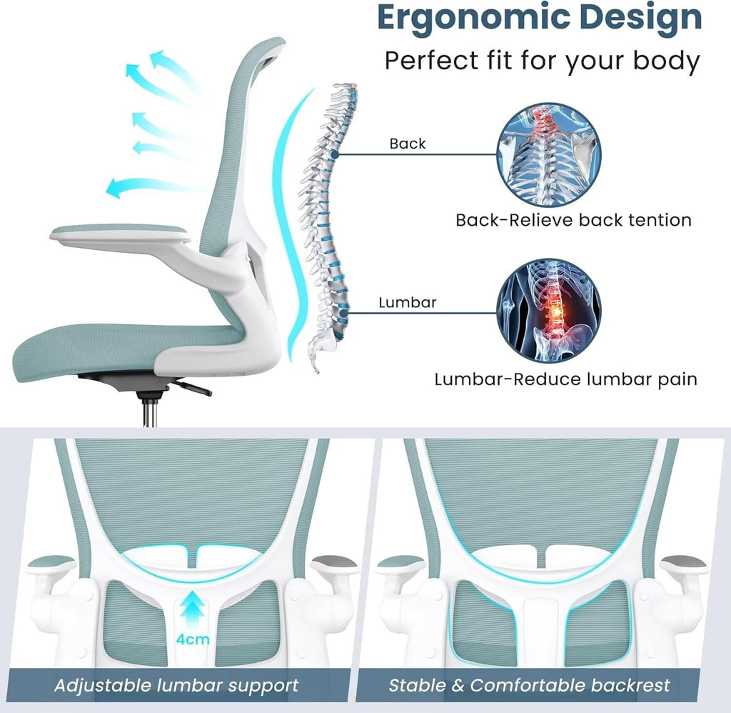 Drafting Chair Tall Standing Desk Executive Ergonomic Computer Office Chair, Adjustable Height Swivel Chair with Lumbar Suppor
