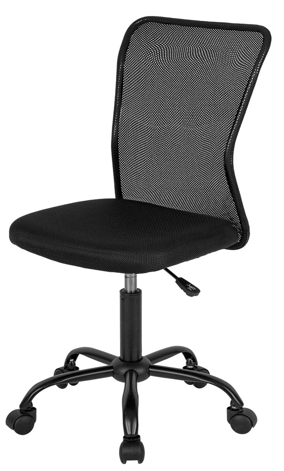 Office Chair Mid Back Mesh Desk Chair Armless Computer Ergonomic Task Rolling Swivel Chair Back Support Adjustable Modern with Lumbar Support,Black