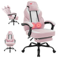 Video Gaming Chair for Adults, Computer Chair with Footrest and Ergonomic High Back, Big and Tall Gamer Chair with Massage Lumbar Support (Blush)
