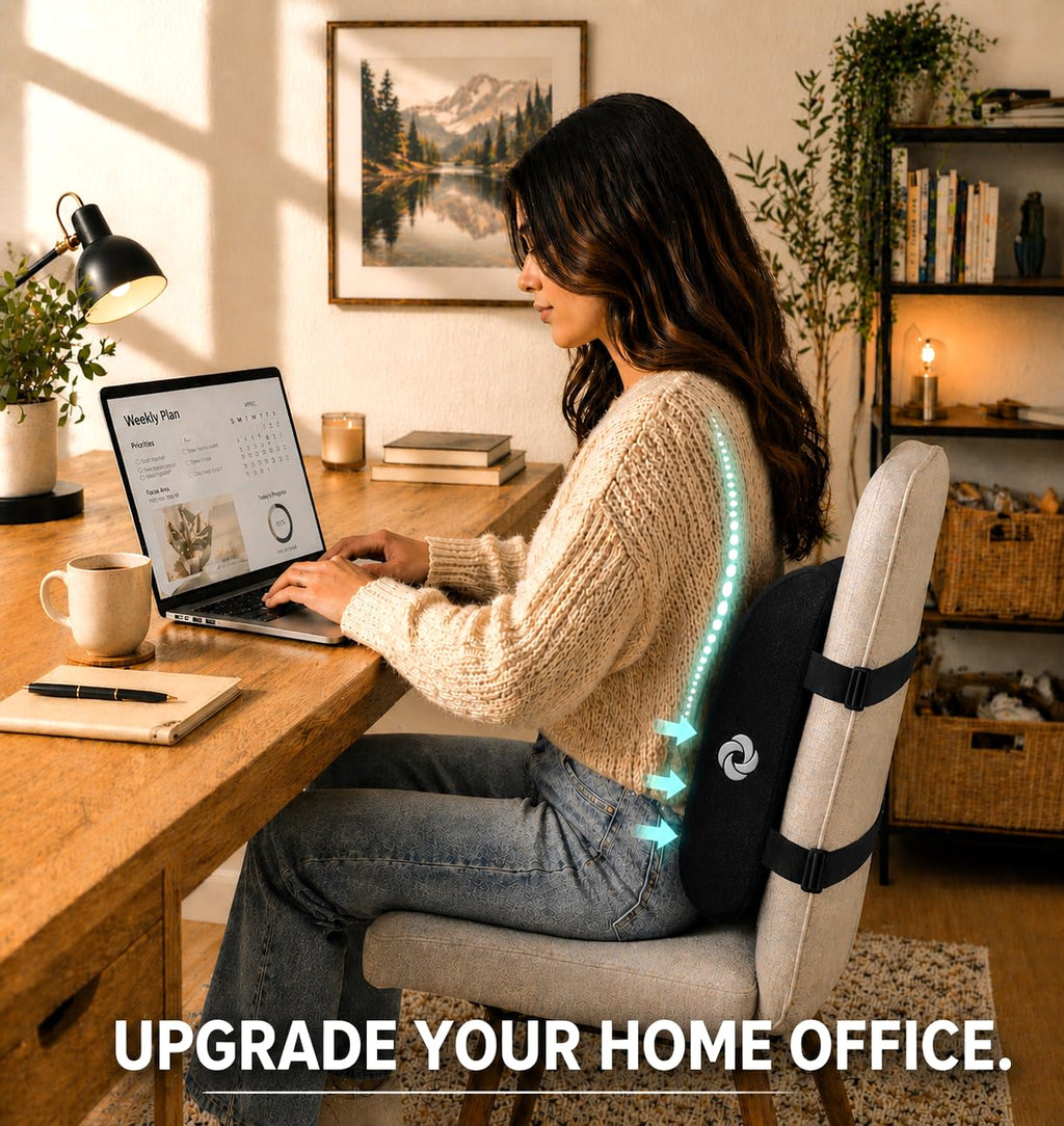 Lumbar Support Pillow for Office Chair, Lower Back Support for Car, Back Pillow Desk Chair Cushion with Memory Foam, Improved Posture Backrest