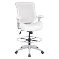 400lbs Mesh Ergonomic Office Drafting Chair Big Adjustable Foot Ring Height Adjustable Armrest (Wht)