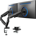 Dual Monitor Stand, Fully Adjustable Arms for 17 to 32 inch Screens, Mechanical Articulating Desk Mount, Gaming and Office Setups, VESA 75x75, 100x100, Max 19.8 lbs, Classic, Black, STAND-V002O