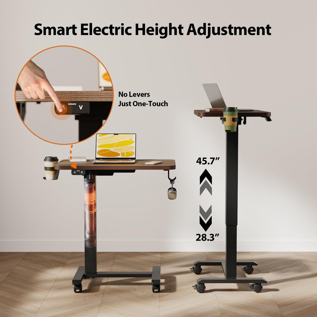 26*16 Inch Height Adjustable Electric Standing Desk, Dark Walnut