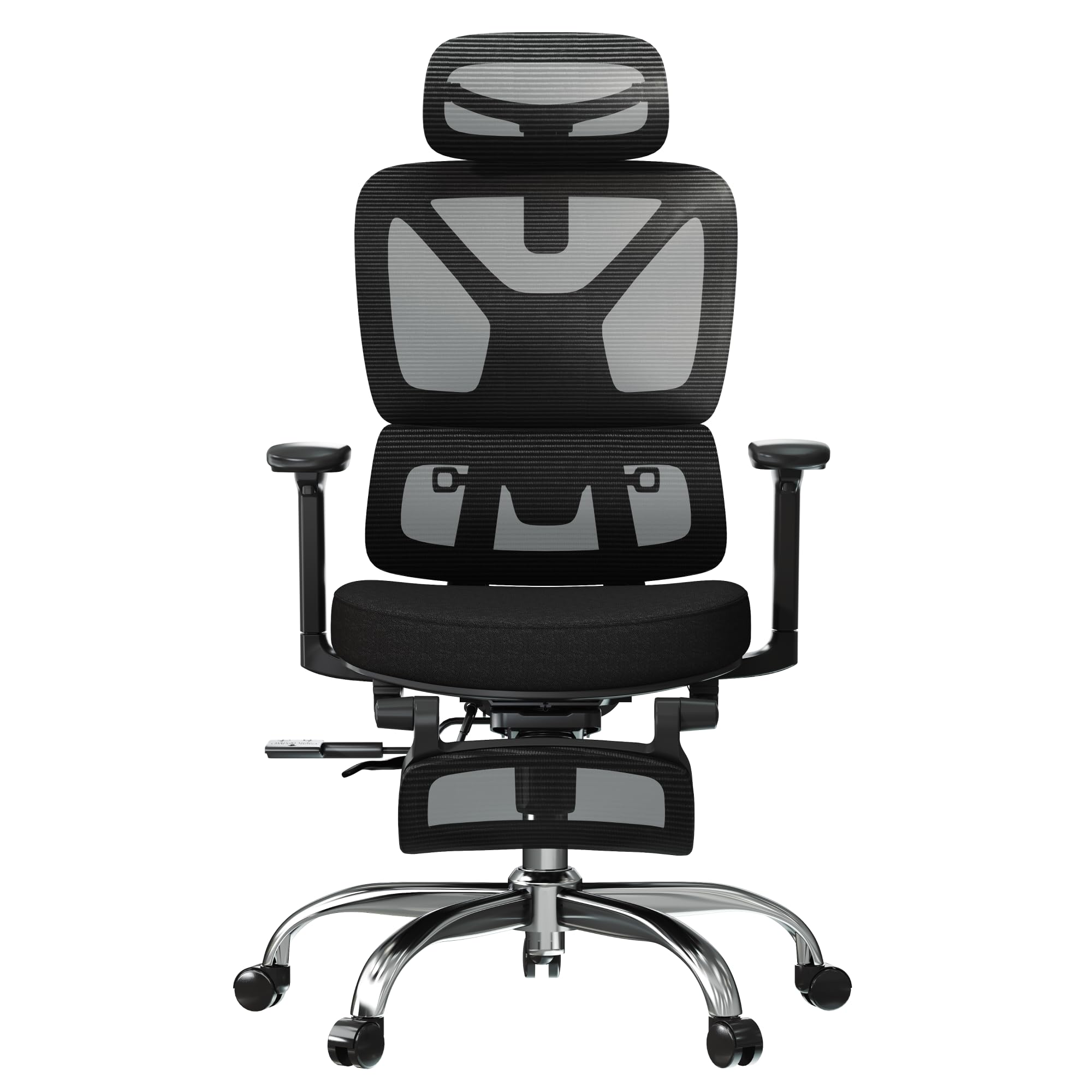 FitStand Ergonomic Office Chair High Back Computer Chairs Desk Chair with 2D Lumbar Support/Footrest/3D Headrest/Heavy Duty Metal Base, Comfortable Foam Seat Cushion, ErgoChair Ultra, Black