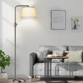 Floor Lamp, 1000 Lumens LED Edison Bulb Included, Brushed Nickel Arc Floor Lamps for Living Room Modern Standing Lamp Tall Lamps for Living Room Bedroom
