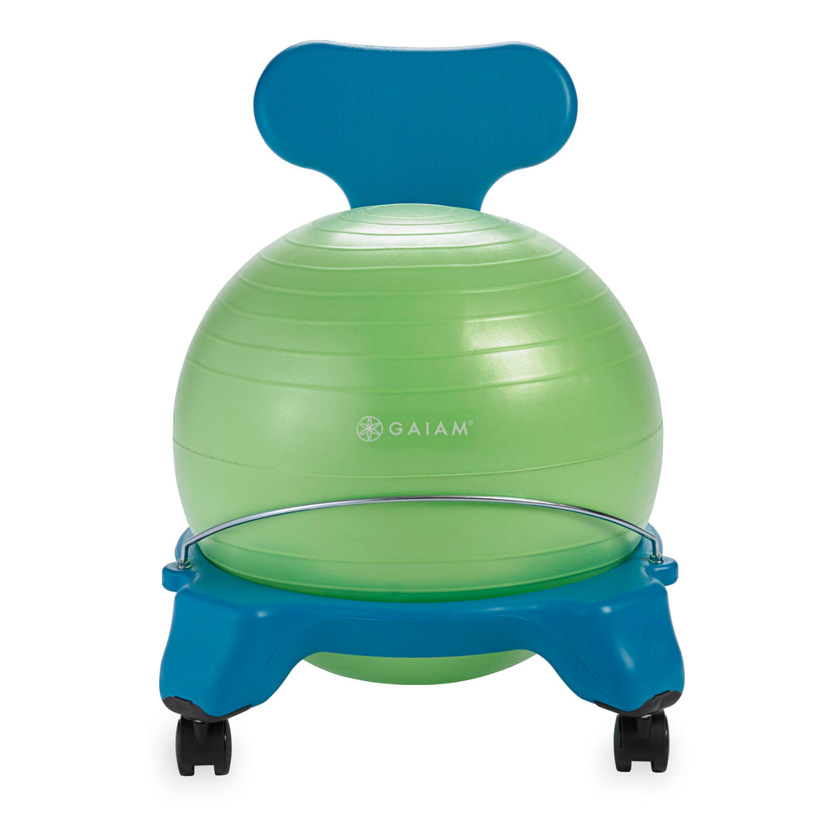 Kids Balance Ball Chair, Active Seating, Metal Frame (Blue/Green)
