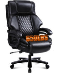 650lbs Large Big and Tall Office Chair for Heavy People with Adjustment Lumbar Support, Comfy Padded Heavy Duty Leather Executive Office Chair with Quiet Rubber for Adults 8 Hours Daliy Work