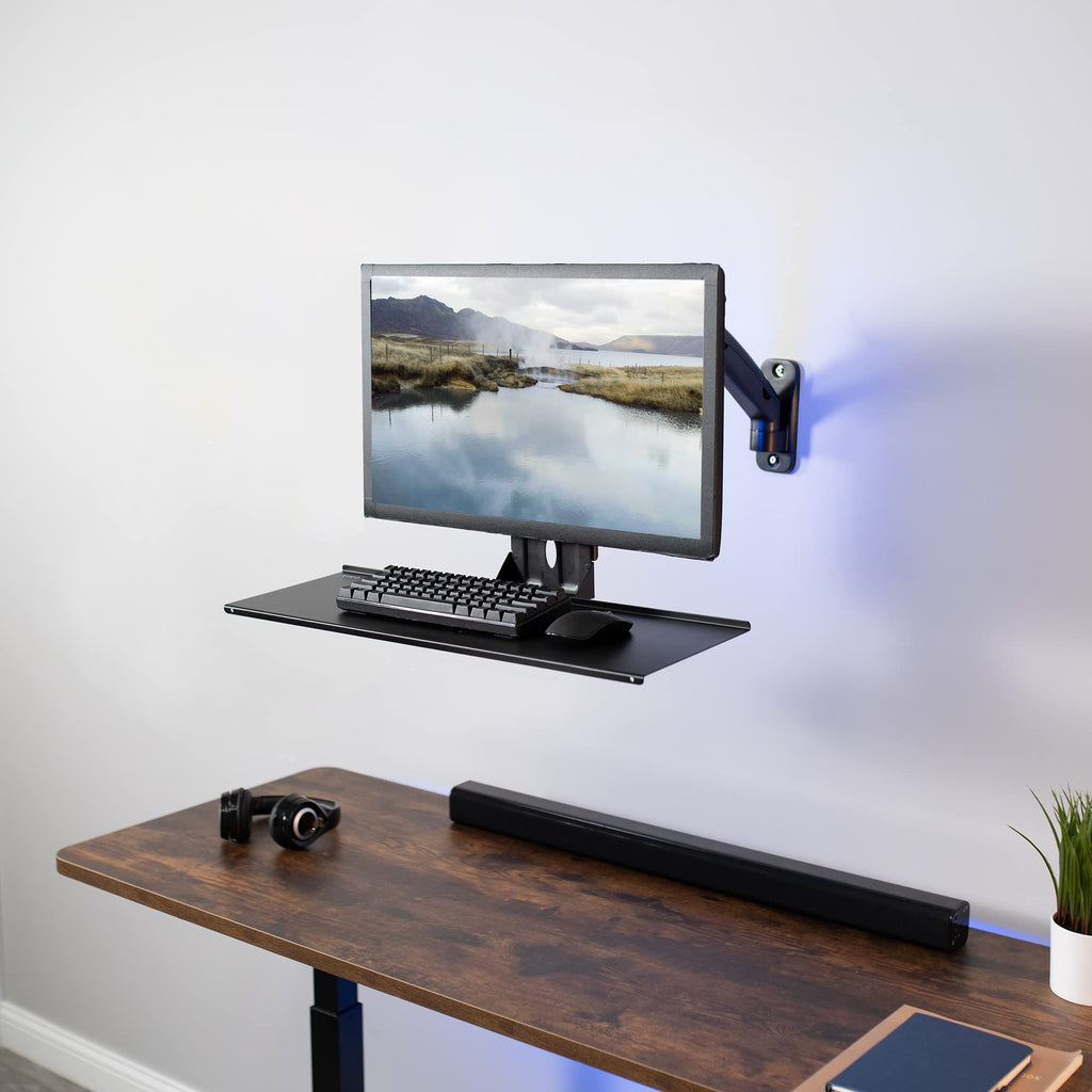 Computer Keyboard and Mouse Platform Tray VESA Mount Attachment 25.5 x 8 inch Surface