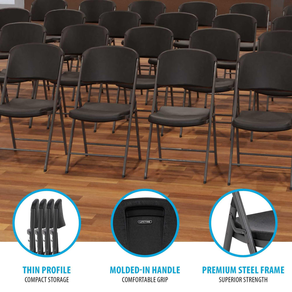 4 Pack, Commercial Grade Folding Chair,  Black