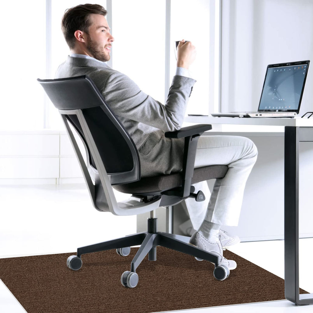 Office Chair Mat for Hardwood Floor,Office Computer Gaming Chair Mat for Tile Floor,Large Floor Protector Rug,Anti-Slip,Easy to Clean,Coffee(48"x36")