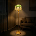 Retro Tassel Floor Lamp with Adjustable Light Simple Upright Metal Base LED Night Lamp for Room 13" Wide, 62.2" High